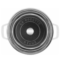  Nồi gang Staub 24cm 3.7L vung kính - Màu Trắng 
