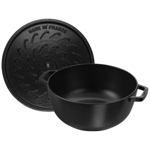 Nồi gang Staub 26cm có nắp hình rắn (Ất Tỵ) - Màu Đen