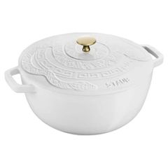  Nồi gang Staub 26cm có nắp hình rắn (Ất Tỵ) - Màu Trắng 