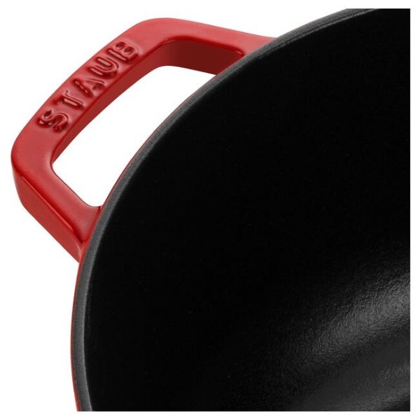 Nồi gang Staub 26cm có nắp hình rắn (Ất Tỵ) - Màu anh đào