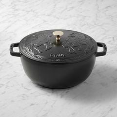  Nồi gang Staub 26cm 5L họa tiết song mã 