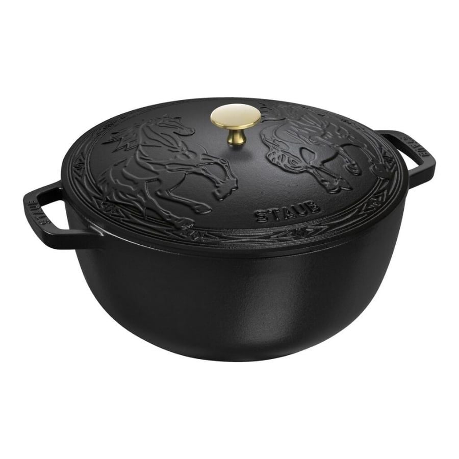 Nồi gang Staub 26cm 5L họa tiết song mã