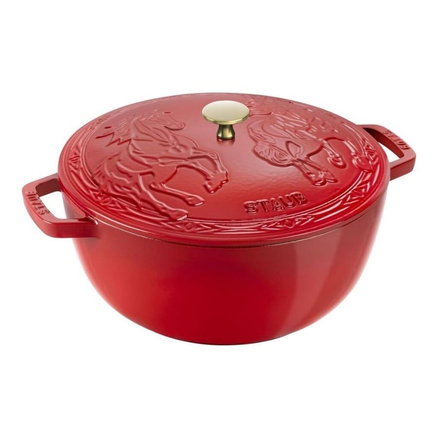 Nồi gang Staub 26cm 5L họa tiết song mã
