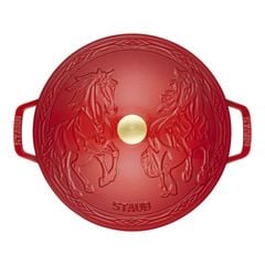  Nồi gang Staub 26cm 5L họa tiết song mã 