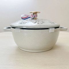  Nồi gang Staub Margaret bông lúa 16cm 1.1L màu ghi xám - 1125816107 