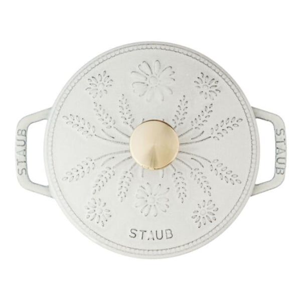 Nồi gang Staub Margaret bông lúa 16cm 1.1L màu ghi xám - 1125816107