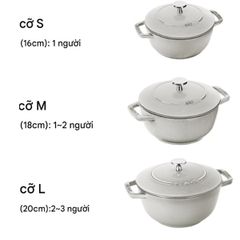  Nồi gang Staub La Marmite Lys 16cm 1.1L màu ghi xám - 1121816107 