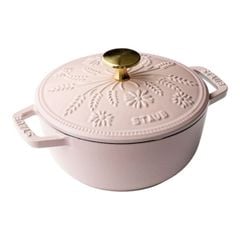  Nồi gang Staub Margaret bông lúa 16cm 1.1L màu hồng sorbet 