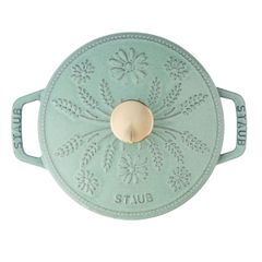  Nồi gang Staub Margaret bông lúa 16cm 1.1L màu xanh mint 