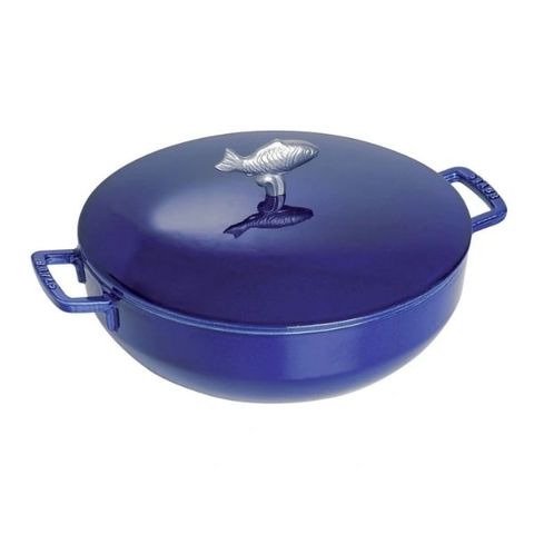 Nồi gang Staub núm cá 28cm 4.65L - Xanh Dark blue