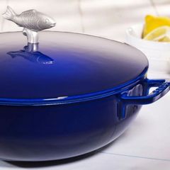  Nồi gang Staub núm cá 28cm 4.65L - Xanh Dark blue 