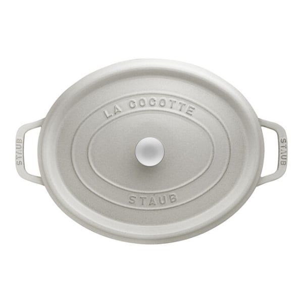 Nồi gang Staub Oval Cocotte 23cm - Màu Trắng xám