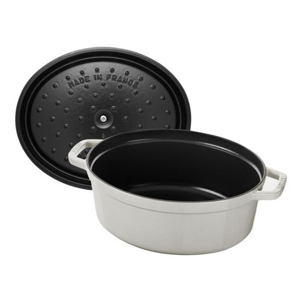 Nồi gang Staub Oval Cocotte 23cm - Màu Trắng xám