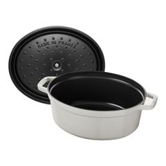  Nồi gang Staub Oval Cocotte 23cm - Màu Trắng xám 