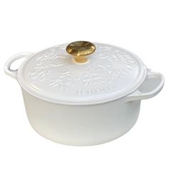 Nồi gang tròn Le Creuset Noel 24cm 4.2L - Màu Trắng