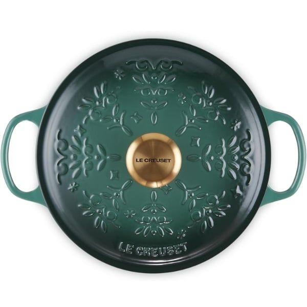 Nồi gang tròn Le Creuset Noel 24cm 4.2L - Màu Xanh