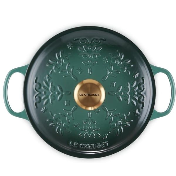 Nồi gang tròn Le Creuset Noel 24cm 4.2L - Màu Xanh