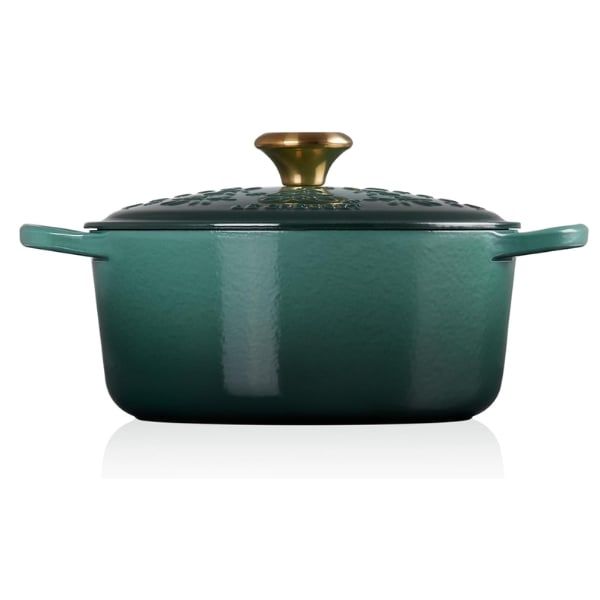 Nồi gang tròn Le Creuset Noel 24cm 4.2L - Màu Xanh