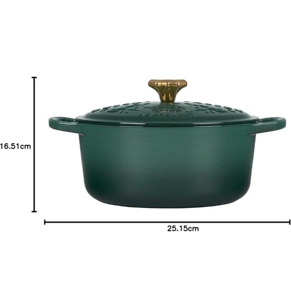Nồi gang tròn Le Creuset Noel 24cm 4.2L - Màu Xanh