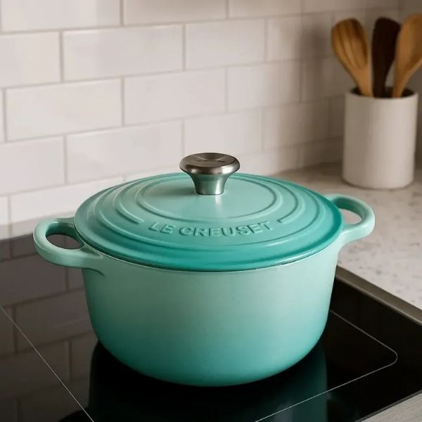 Nồi gang tròn Le Creuset Signature 18cm 1.8L màu xanh mint bạc hà