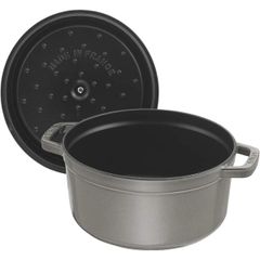  Nồi gang tròn Staub 26cm kèm xửng hấp 5.2L - Màu Ghi 