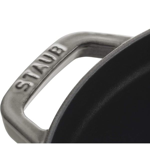 Nồi gang tròn Staub 26cm kèm xửng hấp 5.2L - Màu Ghi Xám