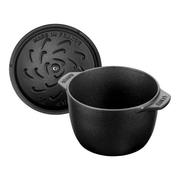 Nồi gang tròn Staub Gohan Chistera 16cm 1.75L - Màu Đen