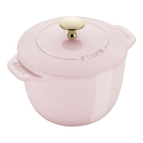 Nồi gang tròn Staub Chistera 16cm hồng