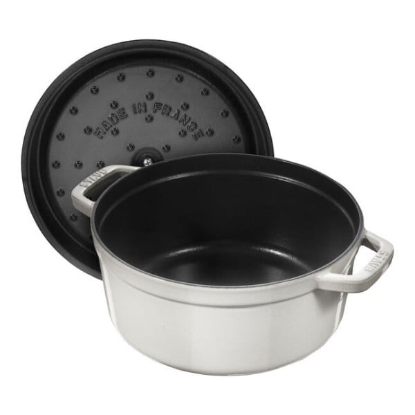 Nồi gang tròn Staub 28cm 6.7L - Màu trắng sữa White Truffle