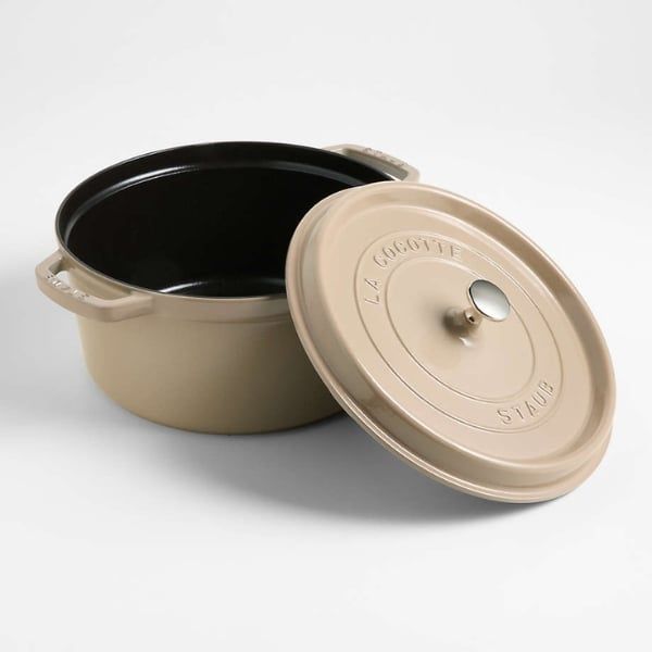 Nồi gang tròn Staub Sesame 24cm 3.8L 3.7L - Màu be 11024146
