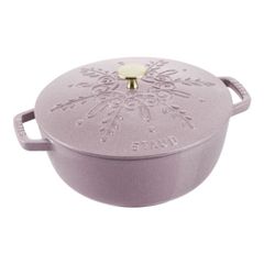  Nồi gang tròn Staub Snowflake Winter 16cm 1.1L màu hồng/ xám 