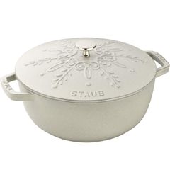  Nồi gang tròn Staub Snowflake Winter 16cm 1.1L màu ghi xám 