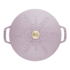  Nồi gang tròn Staub Snowflake Winter 16cm 1.1L màu hồng/ xám 