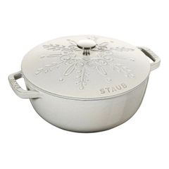 Nồi gang tròn Staub Snowflake Winter 16cm 1.1L màu ghi xám 