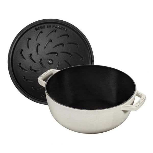 Nồi gang tròn Staub Snowflake Winter 16cm 1.1L màu ghi xám