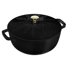  Nồi gang tròn Staub Snowflake Winter 24cm 3.6L - Màu đen 