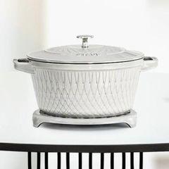  Nồi gang tròn Staub Twister 24cm 4L - Màu Truffle trắng xám 