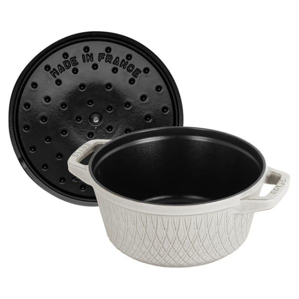 Nồi gang tròn Staub Twister 24cm 4L - Màu Truffle trắng xám
