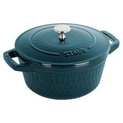  Nồi gang tròn Staub Twister 24cm - Xanh Lamer 