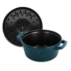  Nồi gang tròn Staub Twister 24cm - Xanh Lamer 