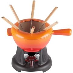  Bộ Nồi lẩu Le Creuset Volcanique Flame 20cm 2L - Màu Cam gang tráng men 