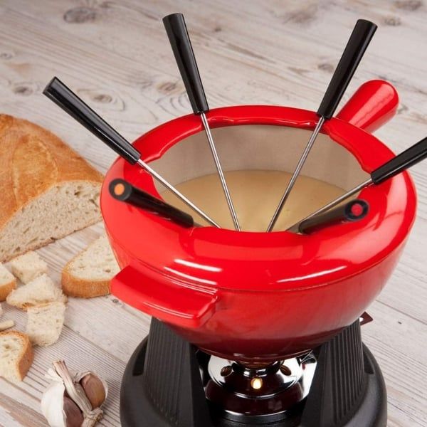 Bộ Nồi lẩu Le Creuset Volcanique Flame 20cm 2L - Màu Cam gang tráng men