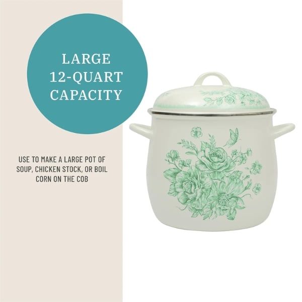 Nồi luộc gà Pioneer Woman Agatha 11.4 lít phong cách Retro thép tráng