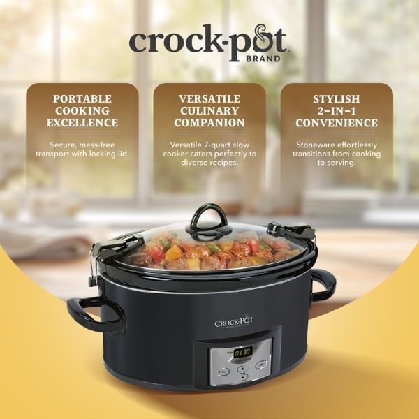Nồi nấu chậm Crock Pot CSC113 3.5L điện tử - Màu đen