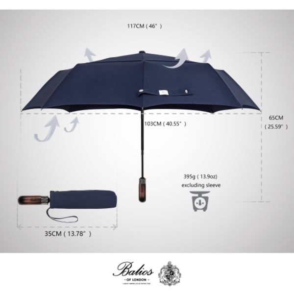 Ô đóng mở tự động Balios tay cầm bằng gỗ tự nhiên