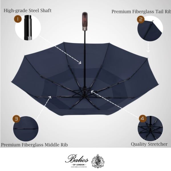 Ô đóng mở tự động Balios tay cầm bằng gỗ tự nhiên