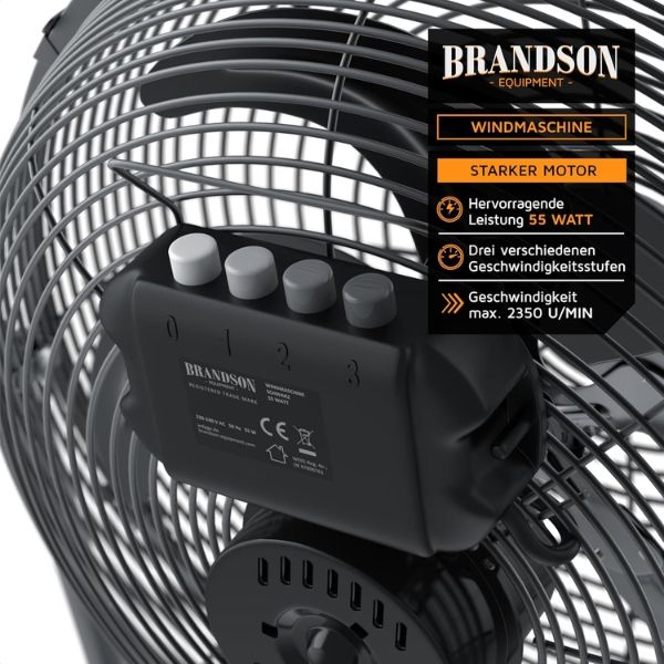 Quạt sàn Brandson 30cm Thiết Kế Retro Sang Trọng, Lưu Lượng Gió Lớn