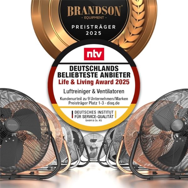 Quạt sàn Brandson 30cm Thiết Kế Retro Sang Trọng, Lưu Lượng Gió Lớn