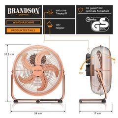  Quạt sàn Brandson 30cm 48W Nội địa Đức - Màu bạc/đen/đồng 