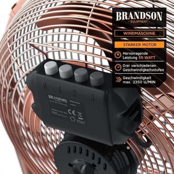 Quạt sàn Brandson 30cm Thiết Kế Retro Sang Trọng, Lưu Lượng Gió Lớn